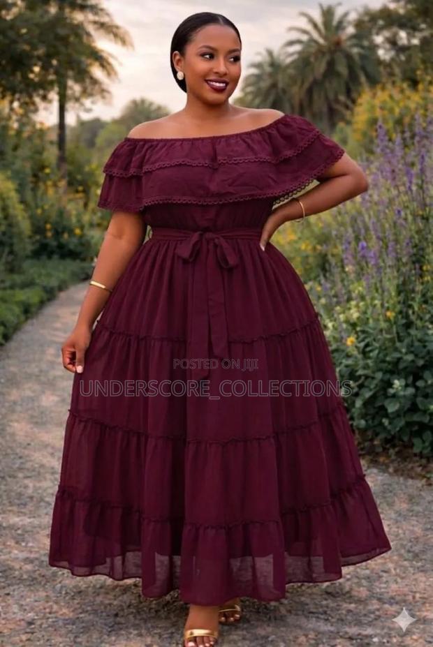 Ladies Light Weight Off Shoulders Maxi Dresses - thumbnail 5