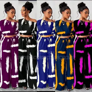 Printed Crop Top Two Piece Set