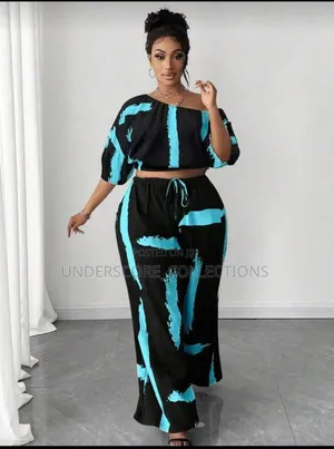 Printed Crop Top Two Piece Set