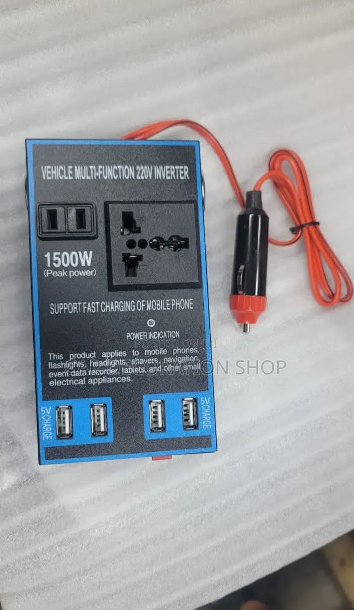 1500w Multifunction Power Inverter With Usb Port, Inbuilt Safety Chips