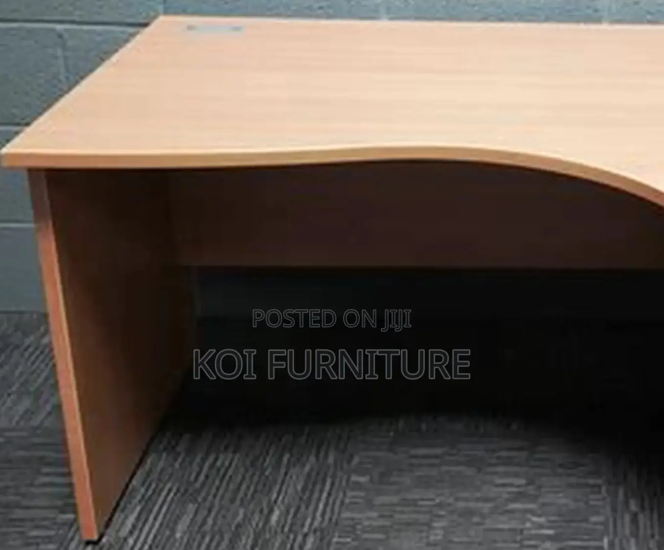 Office Desk; Clerical Beech Radial 1.4 Metercurved Office Desk
