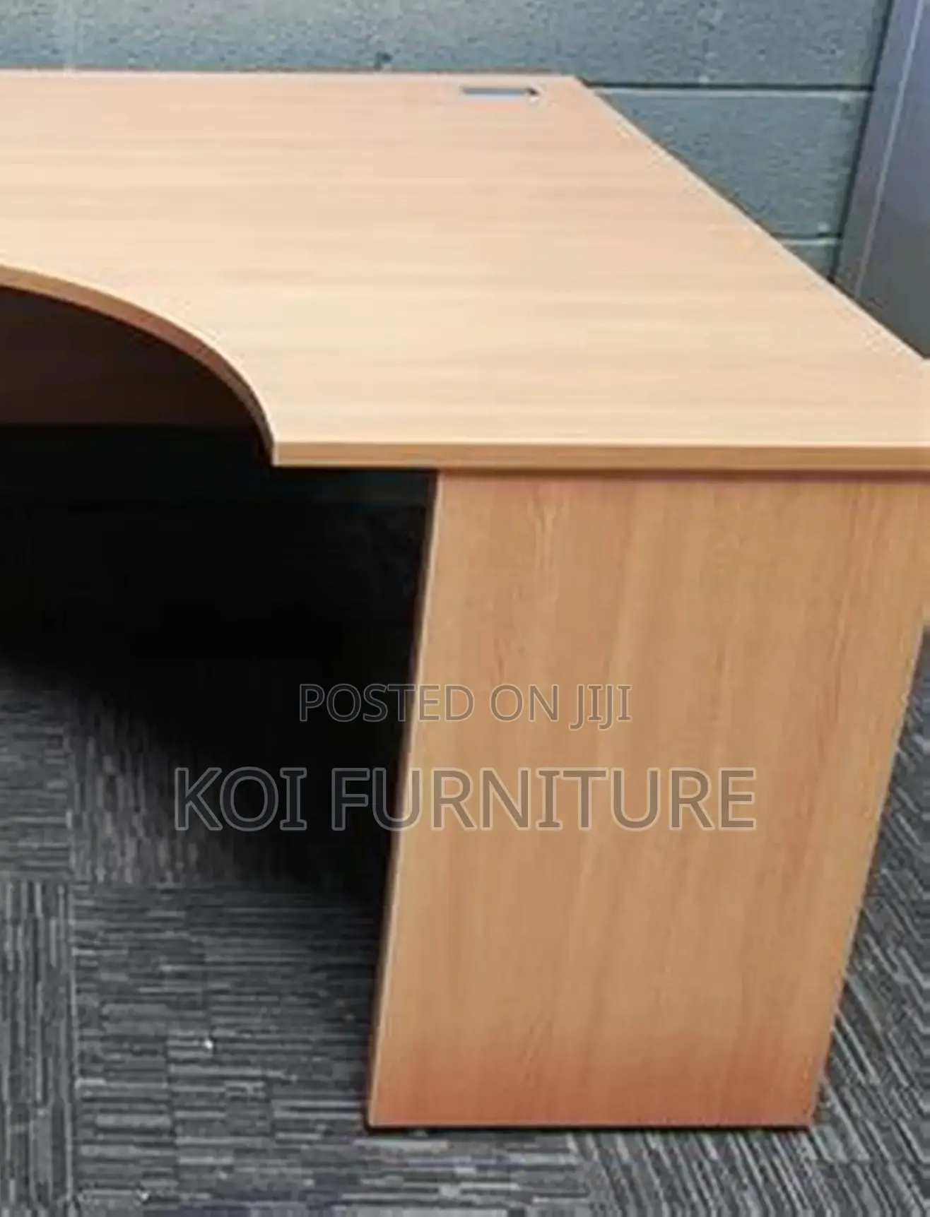 Office Desk; Clerical Beech Radial 1.4 Metercurved Office Desk