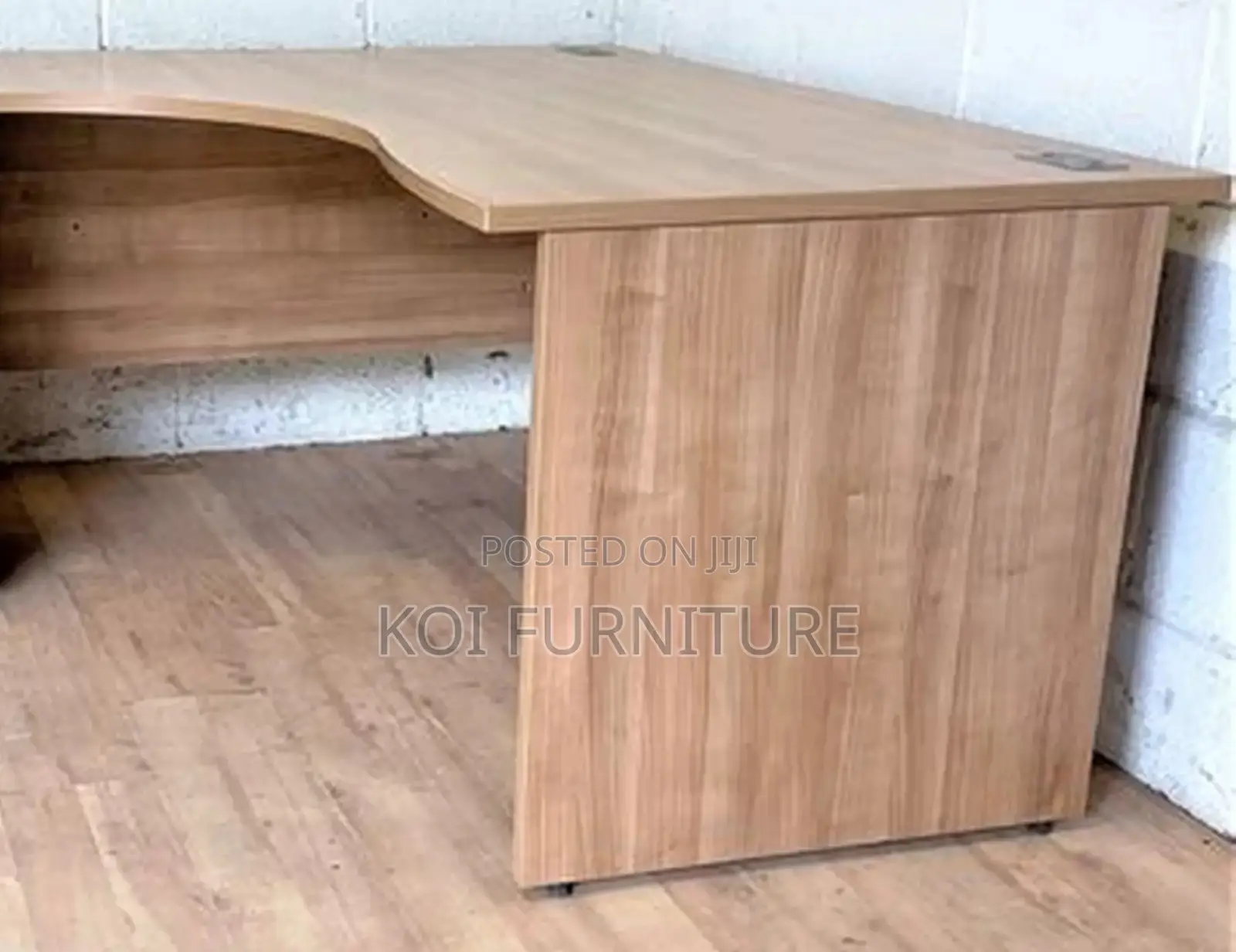 Office Desk; Clerical Beech Radial 1.4 Metercurved Office Desk