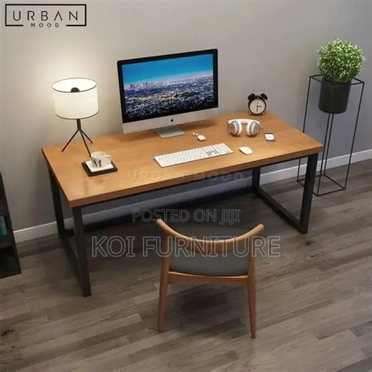 Office Desk; Natural Wooden Computer Office Desk