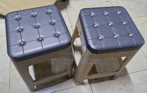 Kenpoly Grey Modern Plastic Button Stool(Price Per Pc)