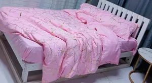 6 by 7 Luxury Pink Gold Marble Texture Foil Style Duvet Cover Set