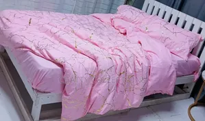 6 by 7 Luxury Pink Gold Marble Texture Foil Style Duvet Cover Set