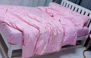 6 by 7 Luxury Pink Gold Marble Texture Foil Style Duvet Cover Set
