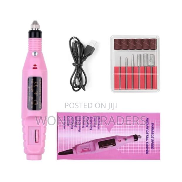 *Variable Speed Rotary Nail Drill Machine With 5 Drill Bits Set*