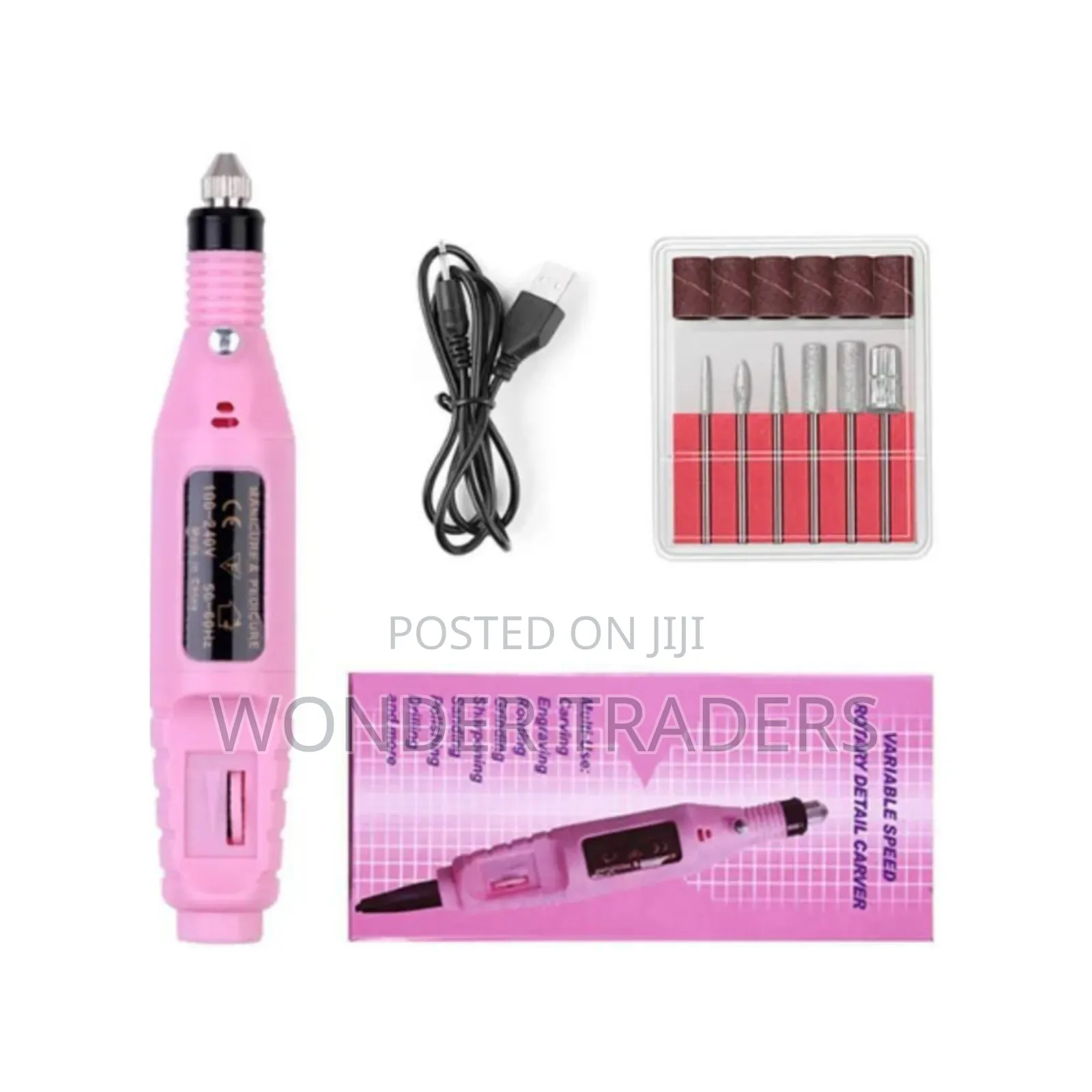 Nail Drill Machine With 5 Drill Bits Set* Speed Of 3000-20000