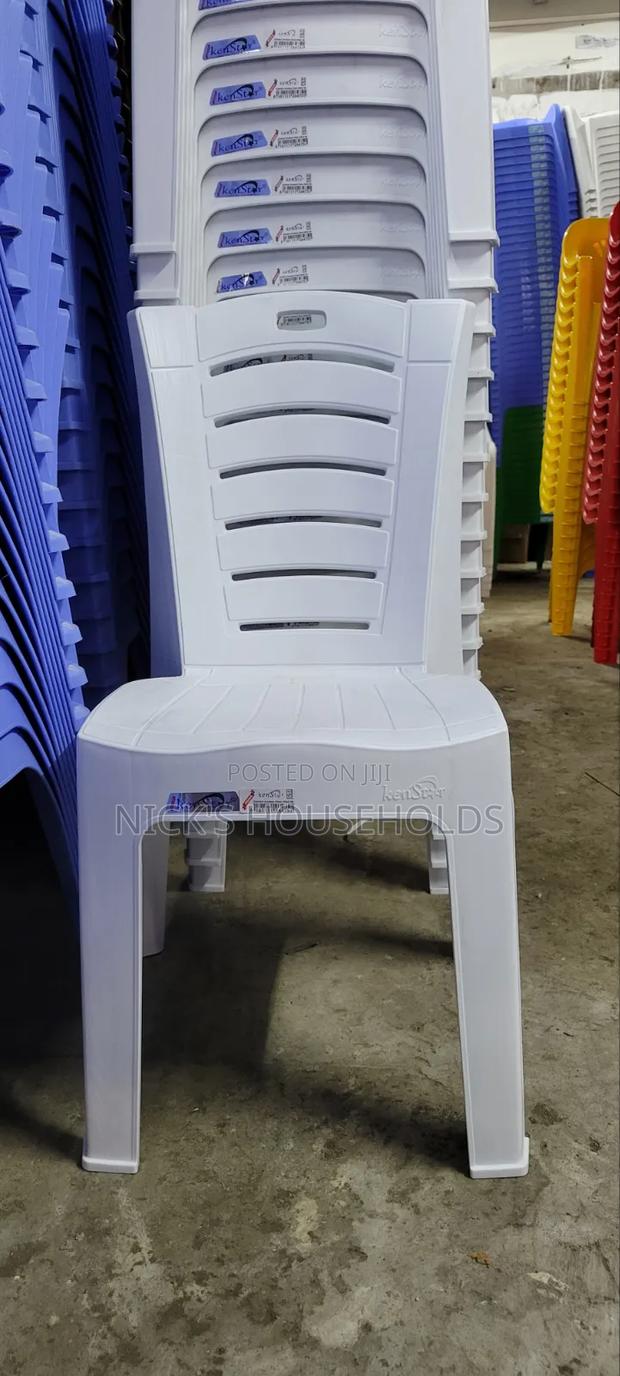 Kenstar Armless Plastic Chairs, White Color Plastic Chair