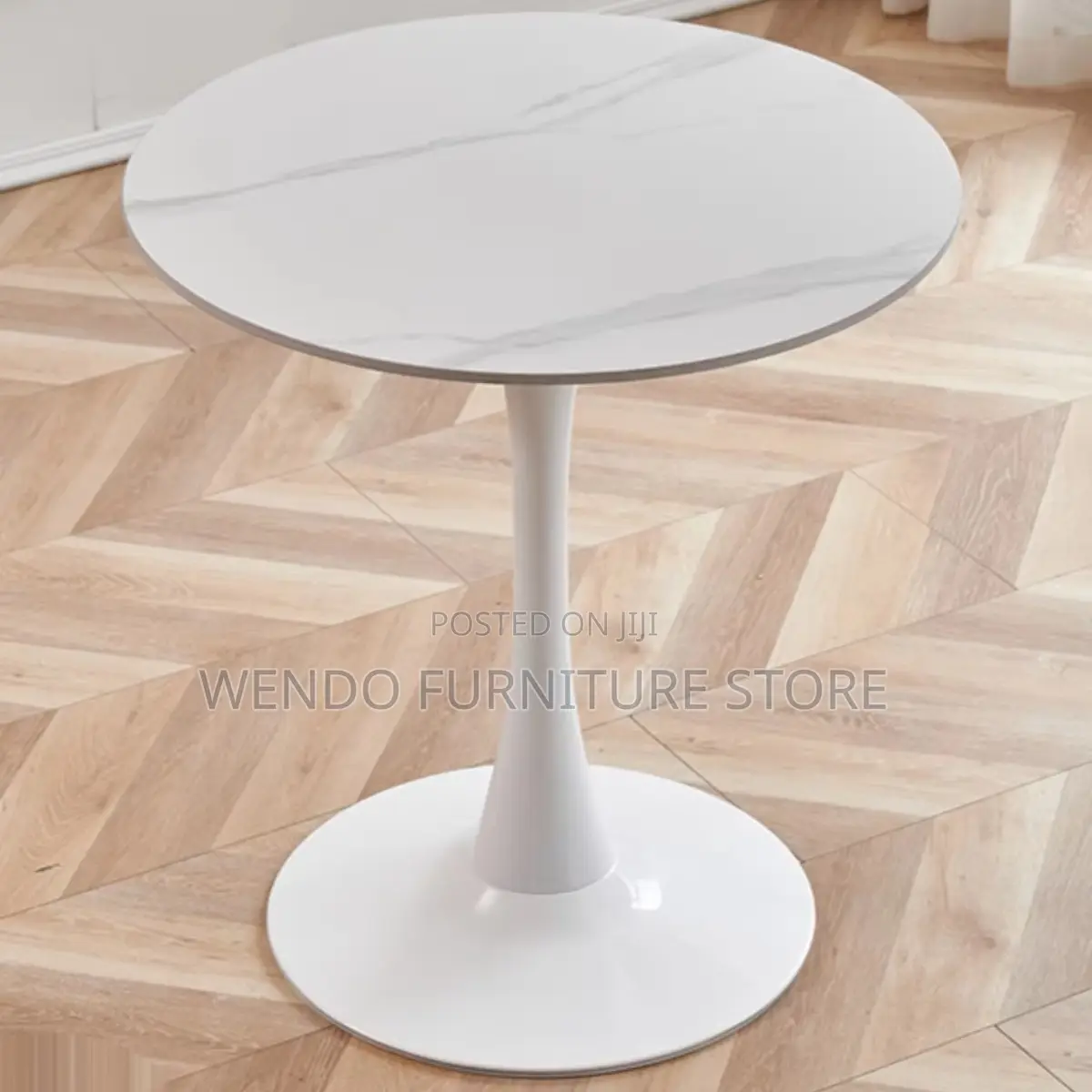 Coffee Table; Round Marble Dining and Living Room Coffee Table