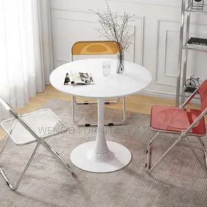 Coffee Table; Round Marble Dining and Living Room Coffee Table
