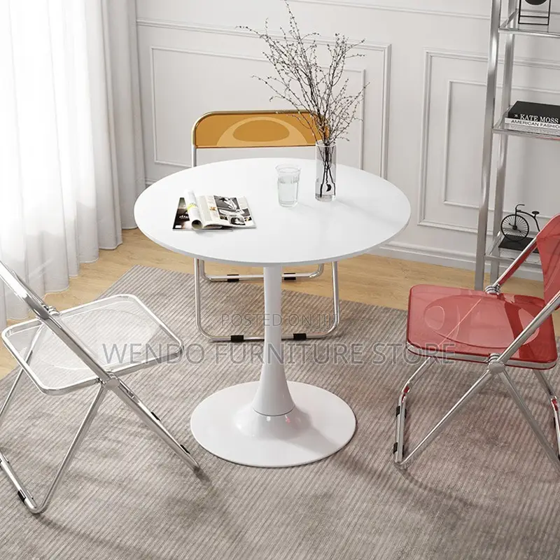 Coffee Table; Round Marble Dining and Living Room Coffee Table