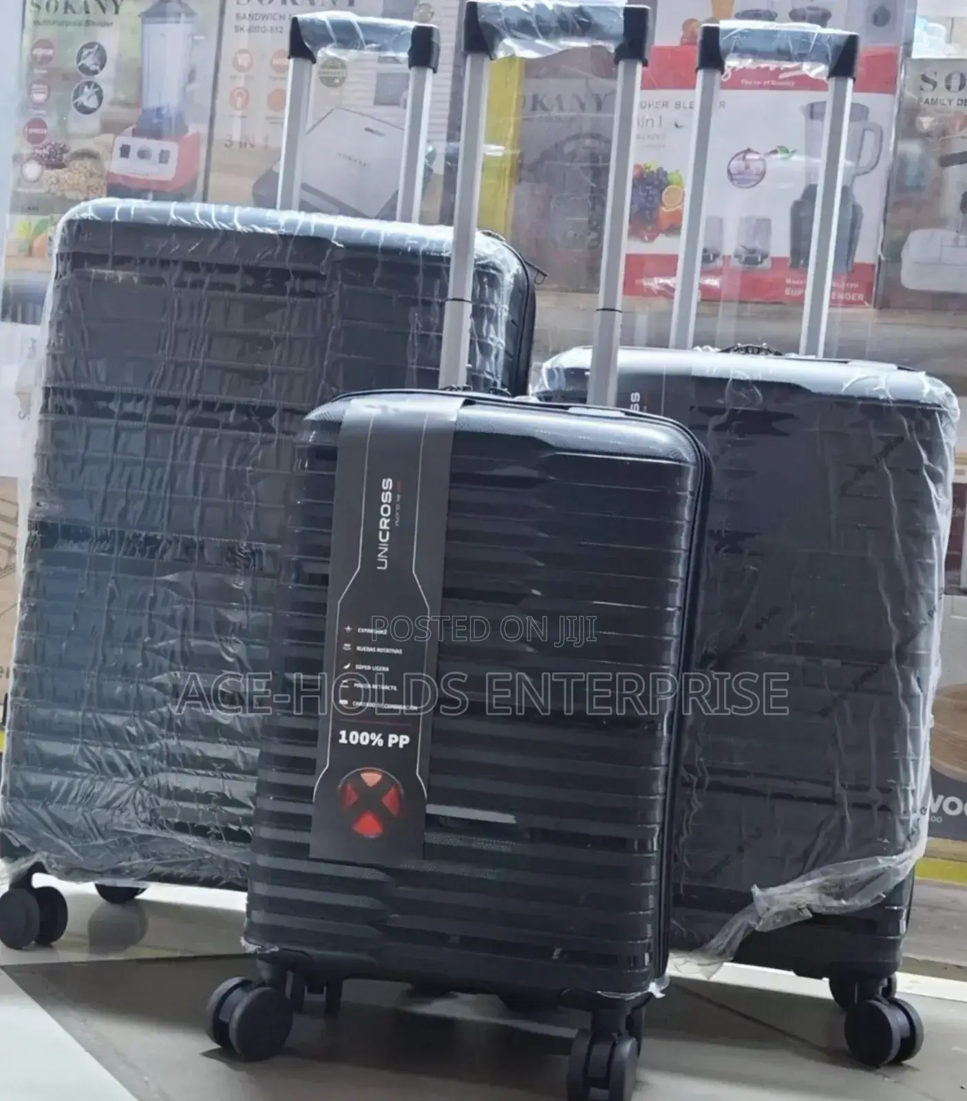 Quality Travel Rubber Suitcase - 3 in 1 Case Set (Multi-Color)