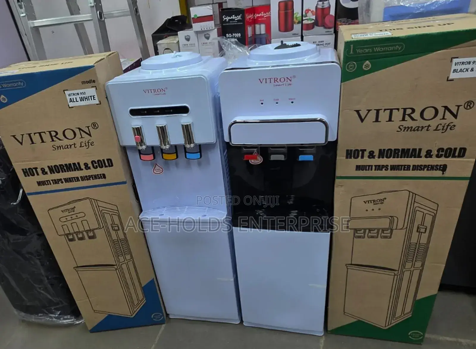 Vitron Water Dispenser (950 and 951) - White/ White-Black 3 Taps