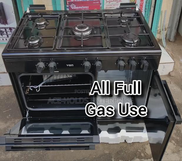5 Burner - Von Cooker 60*90 Plus Gas Compartment ((Black)
