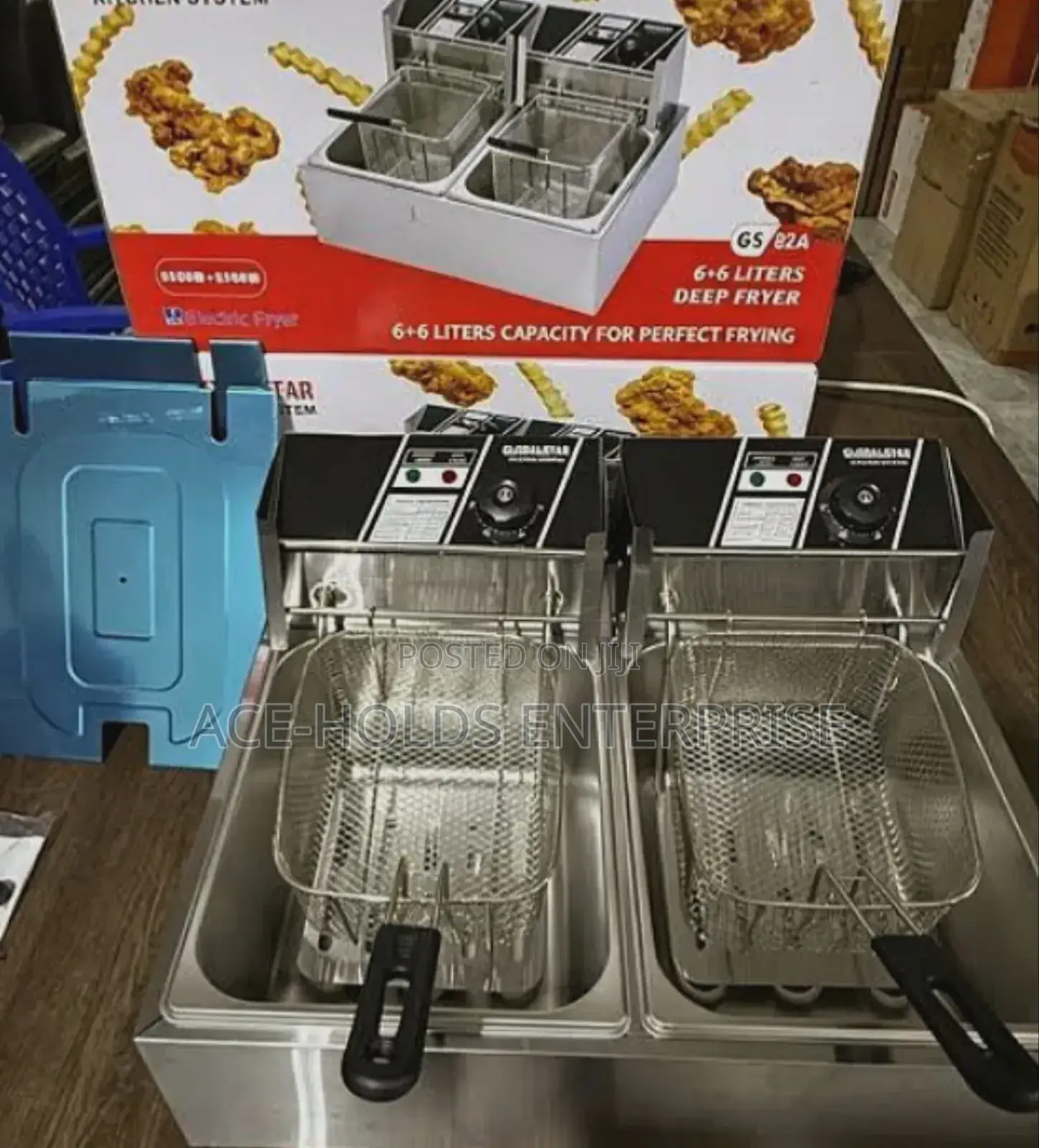 Globalstar 6l + 6l Chips/Chicken Stainless Double Fryer (12ltrs)