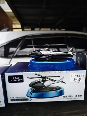 Solar Powered Rotating Helicopter Air Freshener Dashboard Ornament