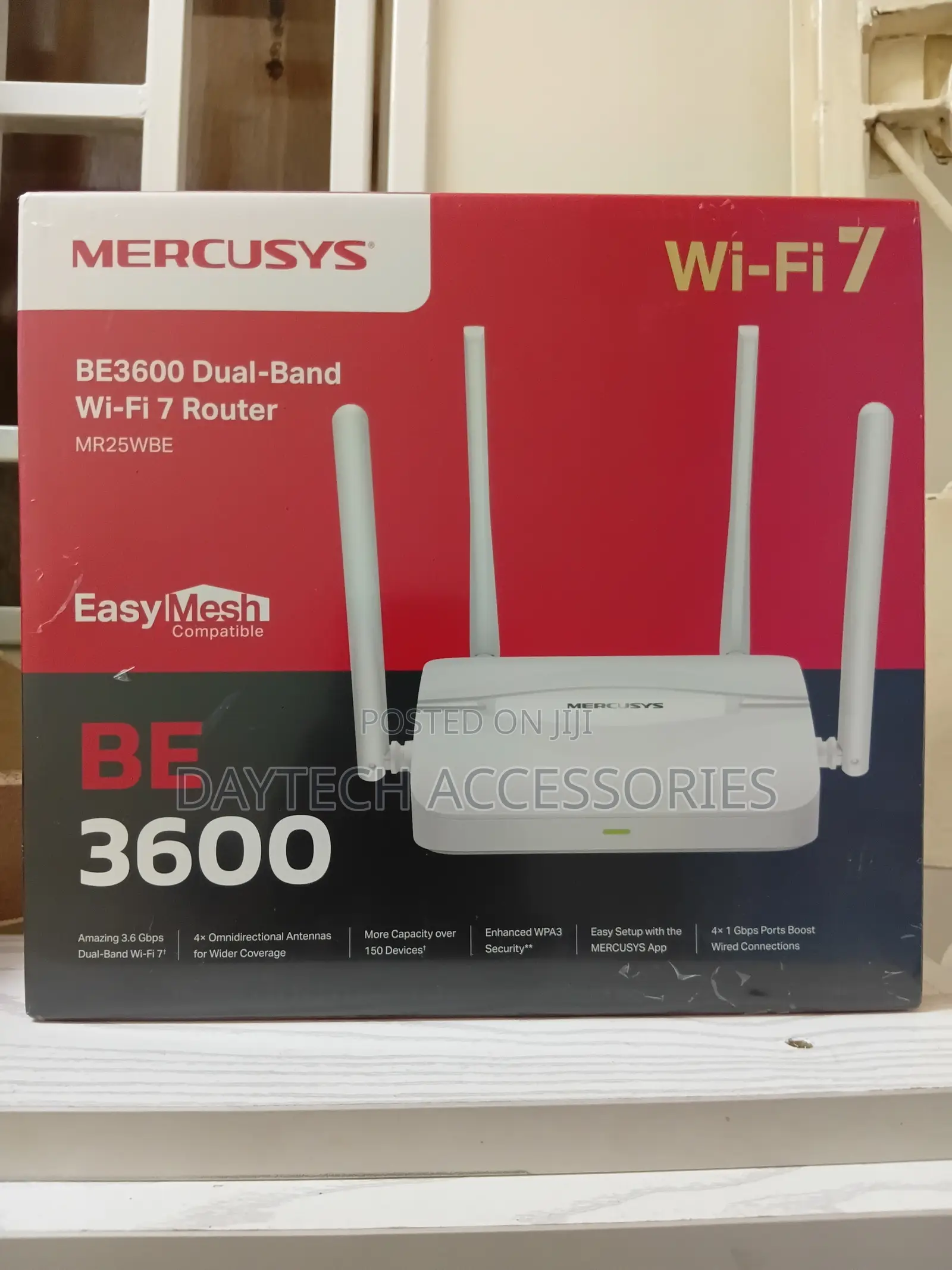 Mercusys Mr25wbe 7 Be3600mbps Dual-Band Wifi Router 4 Gigabit Ports.