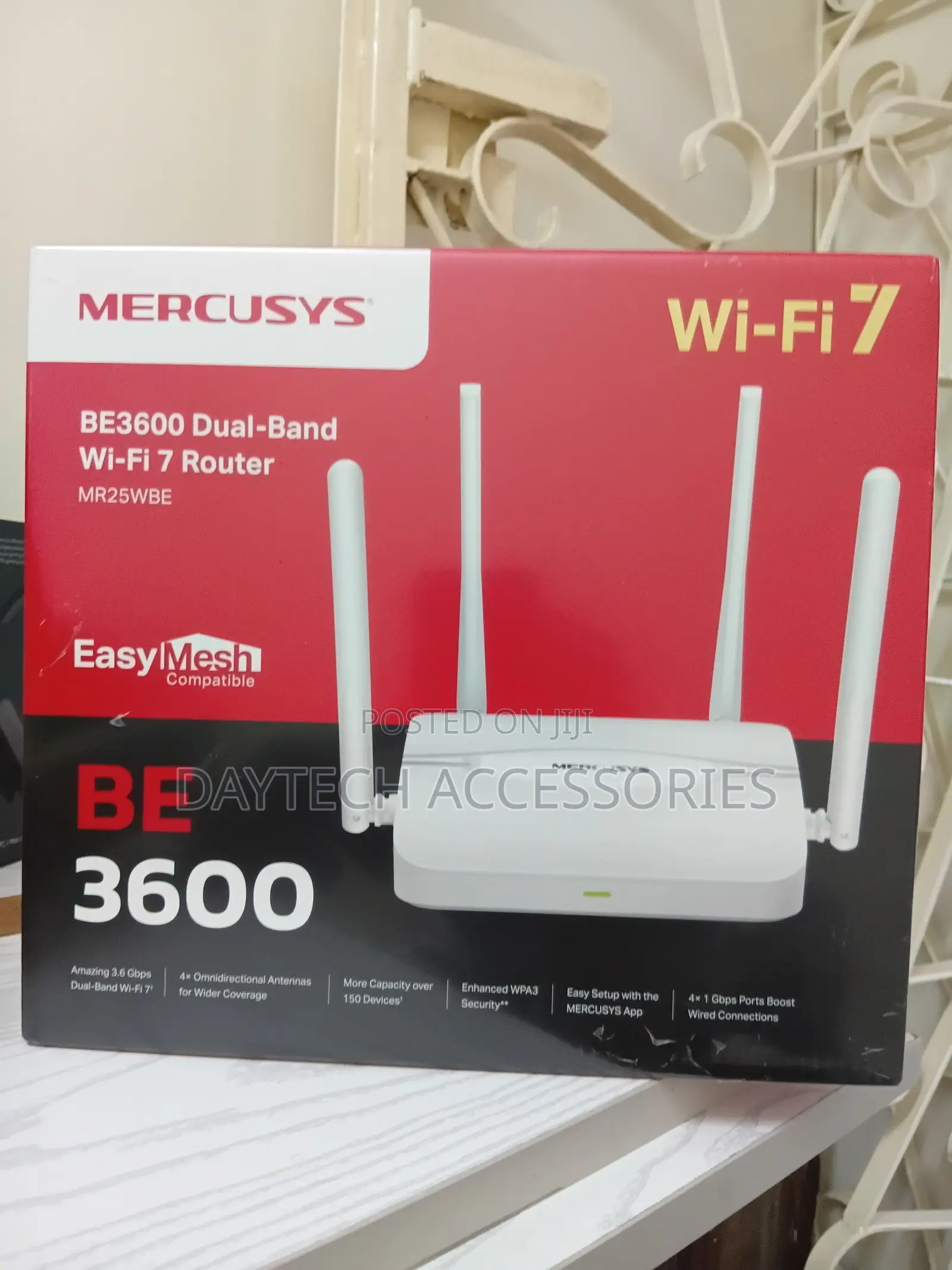 Mercusys Mr25wbe 7 Be3600mbps Dual-Band Wifi Router 4 Gigabit Ports.