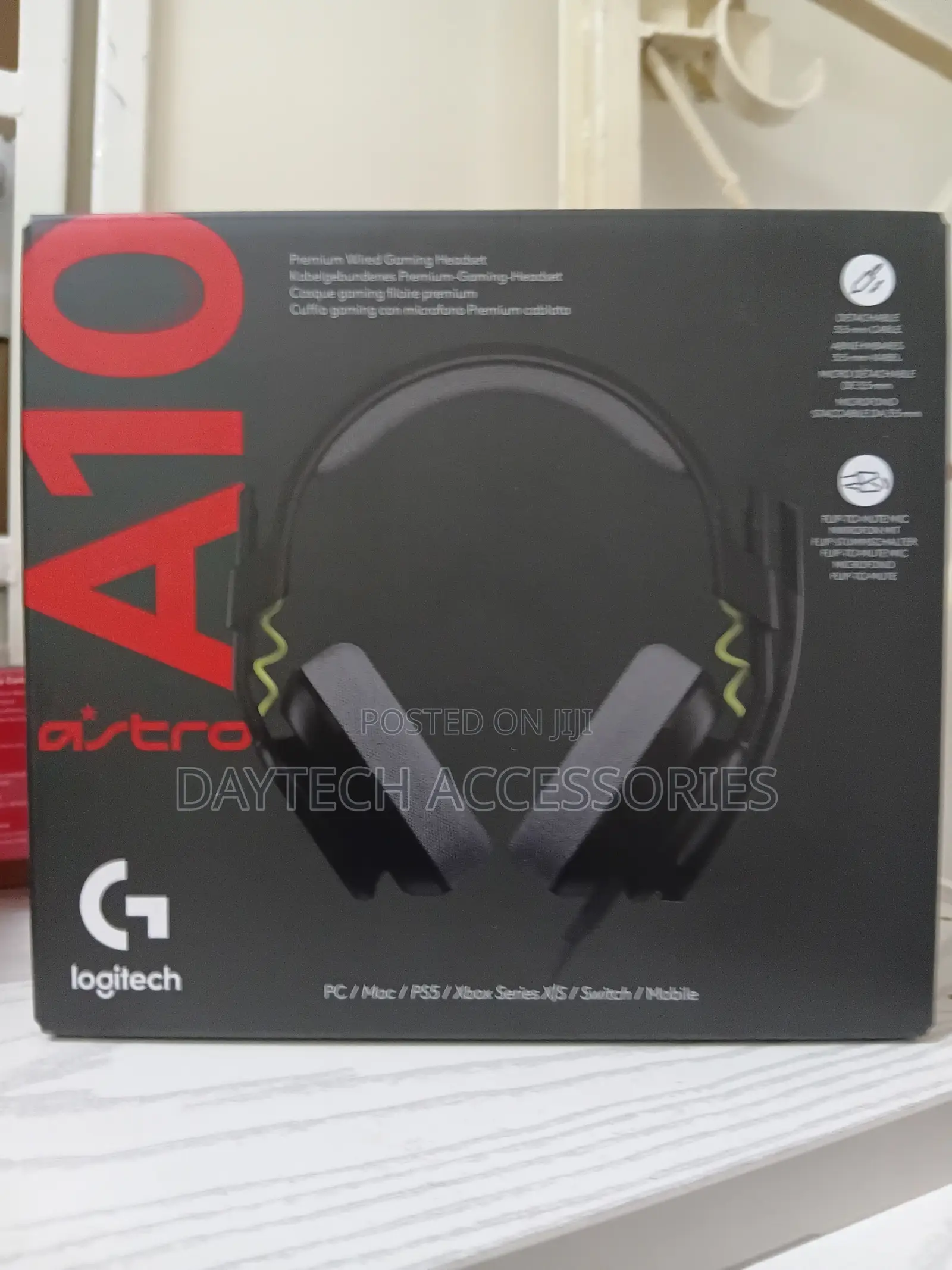 This Is a Logitech Astro A10 Gen 2 Wired Gaming Headset in Black.