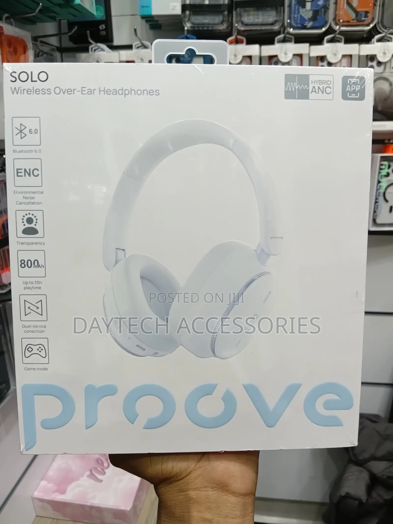 These Are White Proove Solo Wireless Over-Ear Headphones.