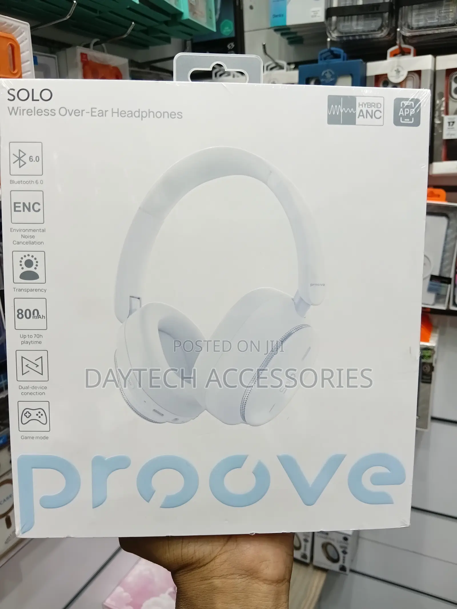 These Are White Proove Solo Wireless Over-Ear Headphones.