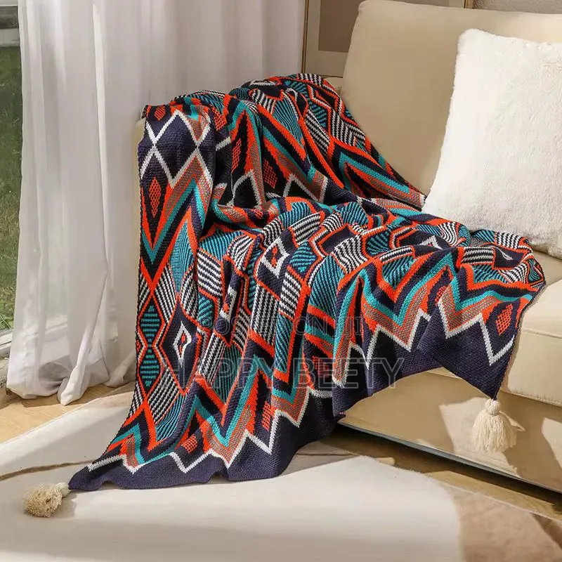 *Nordic Bohemian Knitted Throw Blankets With Tassels* Great Quality