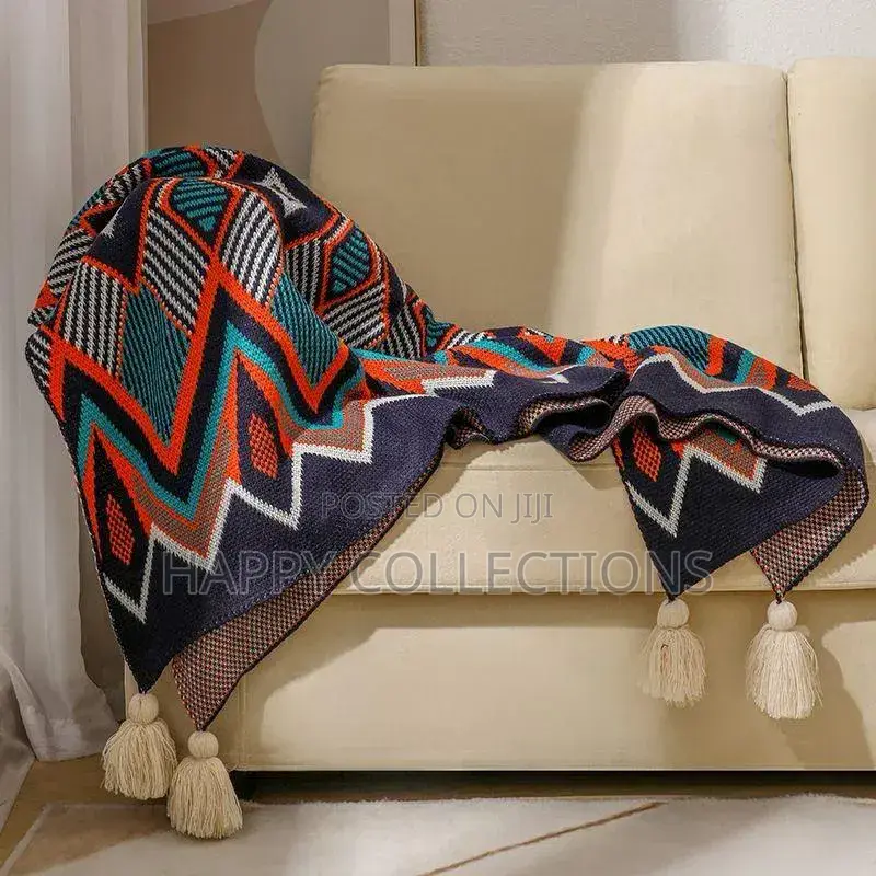 *Nordic Bohemian Knitted Throw Blankets With Tassels* Great Quality