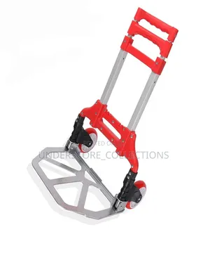 Foldable, Red and Silver Aluminum Portable Hand Trolley