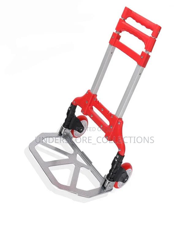 Foldable, Red and Silver Aluminum Portable Hand Trolley
