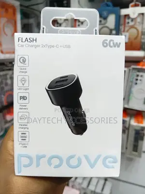 Car Charger Proove Flash 60w (2*Type-C + Usb)