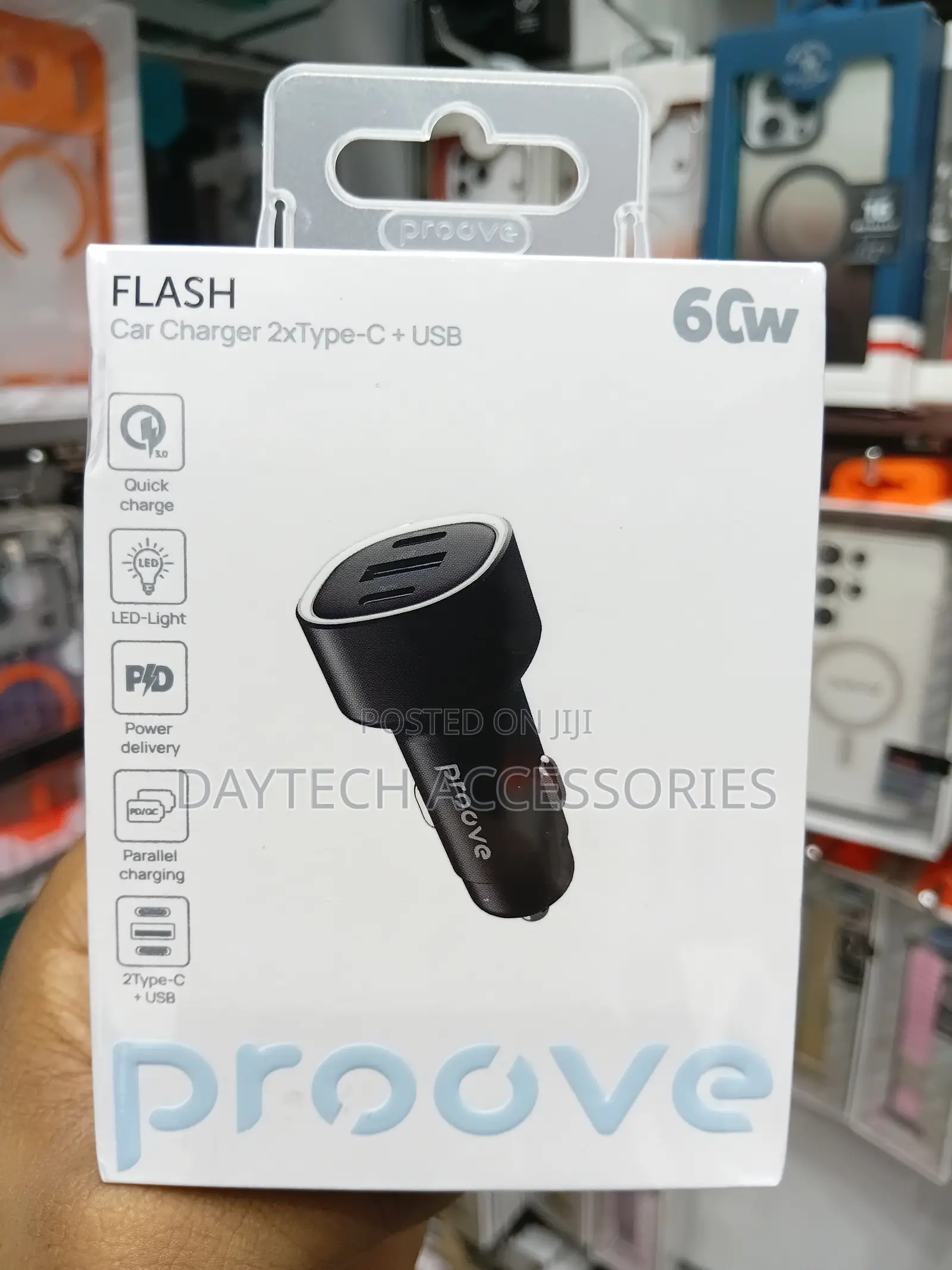 Car Charger Proove Flash 60w (2*Type-C + Usb)