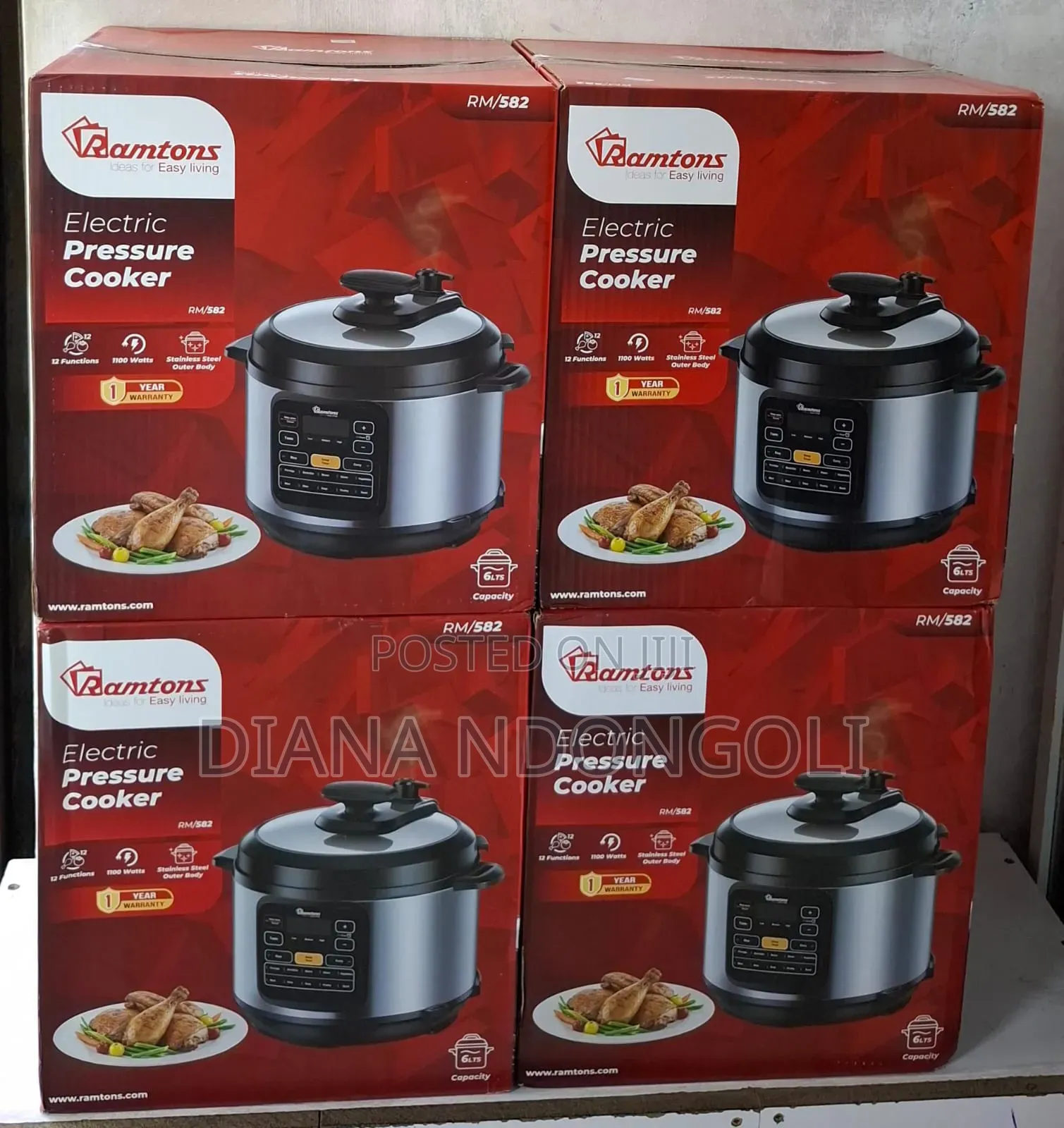 *Ramtons Electric Pressure Cooker 6litres at Ksh. 7,900 * Hot