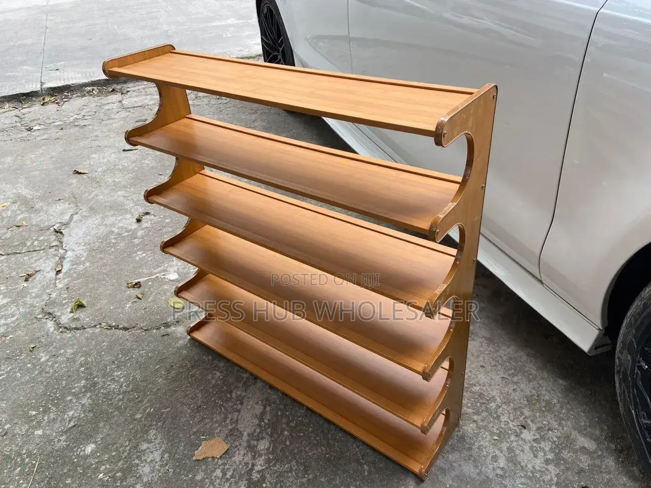 6-Layer Bamboo Shoe Rack With a Natural Finish