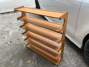 6-Layer Bamboo Shoe Rack With a Natural Finish