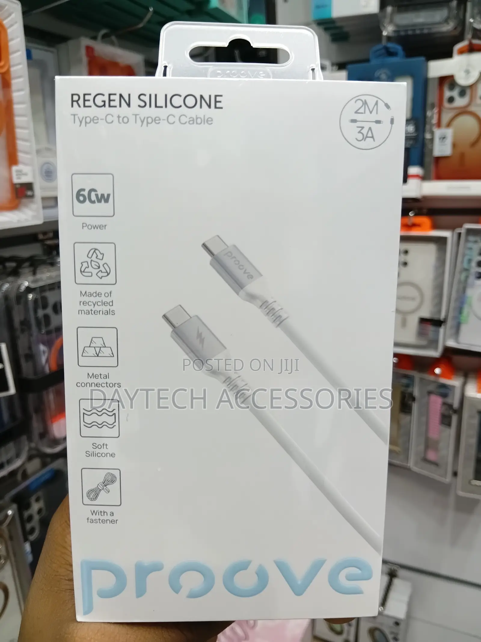 This Is a Proove 2m Regen Silicone Type-C to Type-C Cable in White