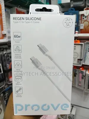 This Is a Proove 2m Regen Silicone Type-C to Type-C Cable in White