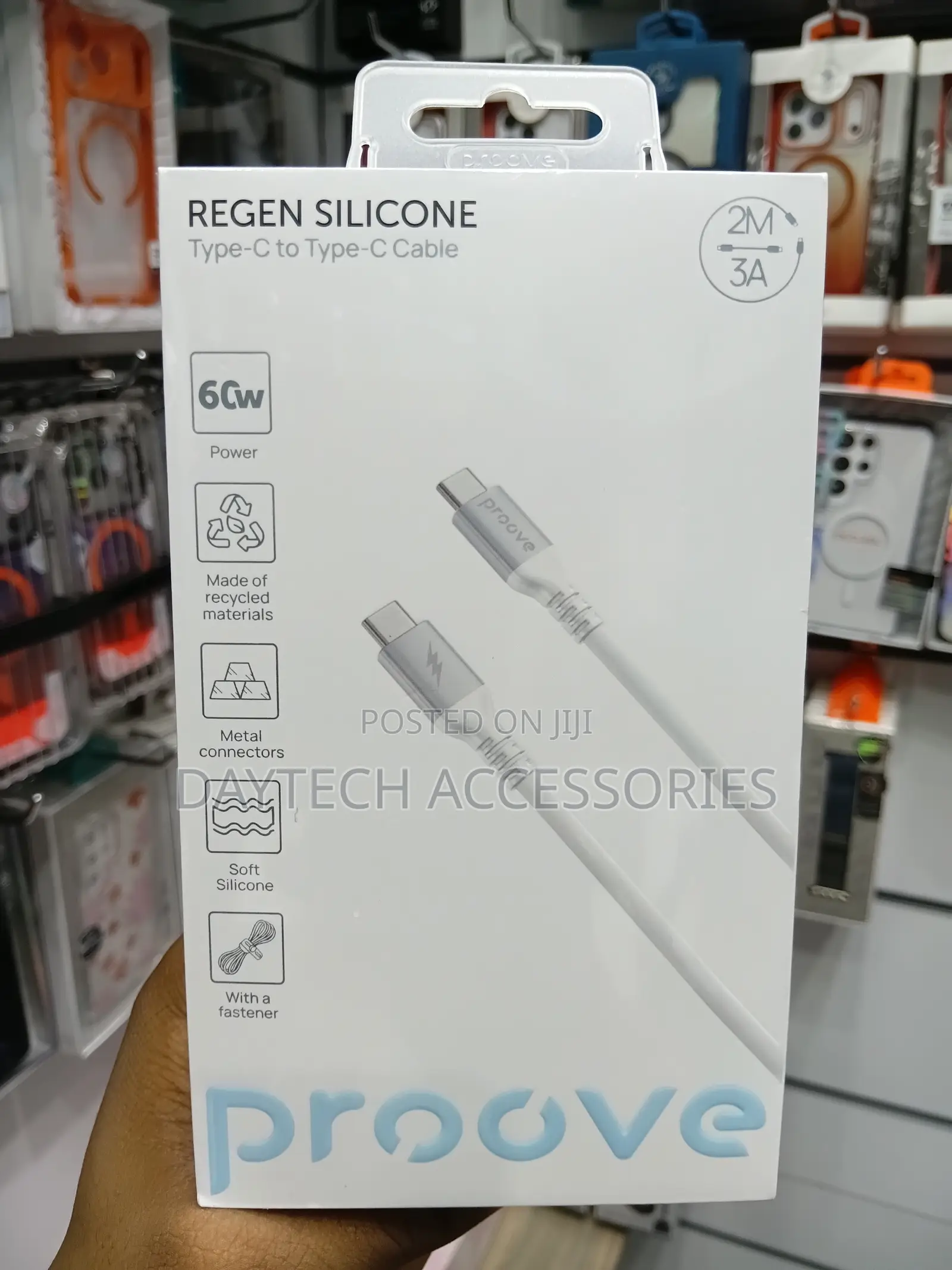This Is a Proove 2m Regen Silicone Type-C to Type-C Cable in White