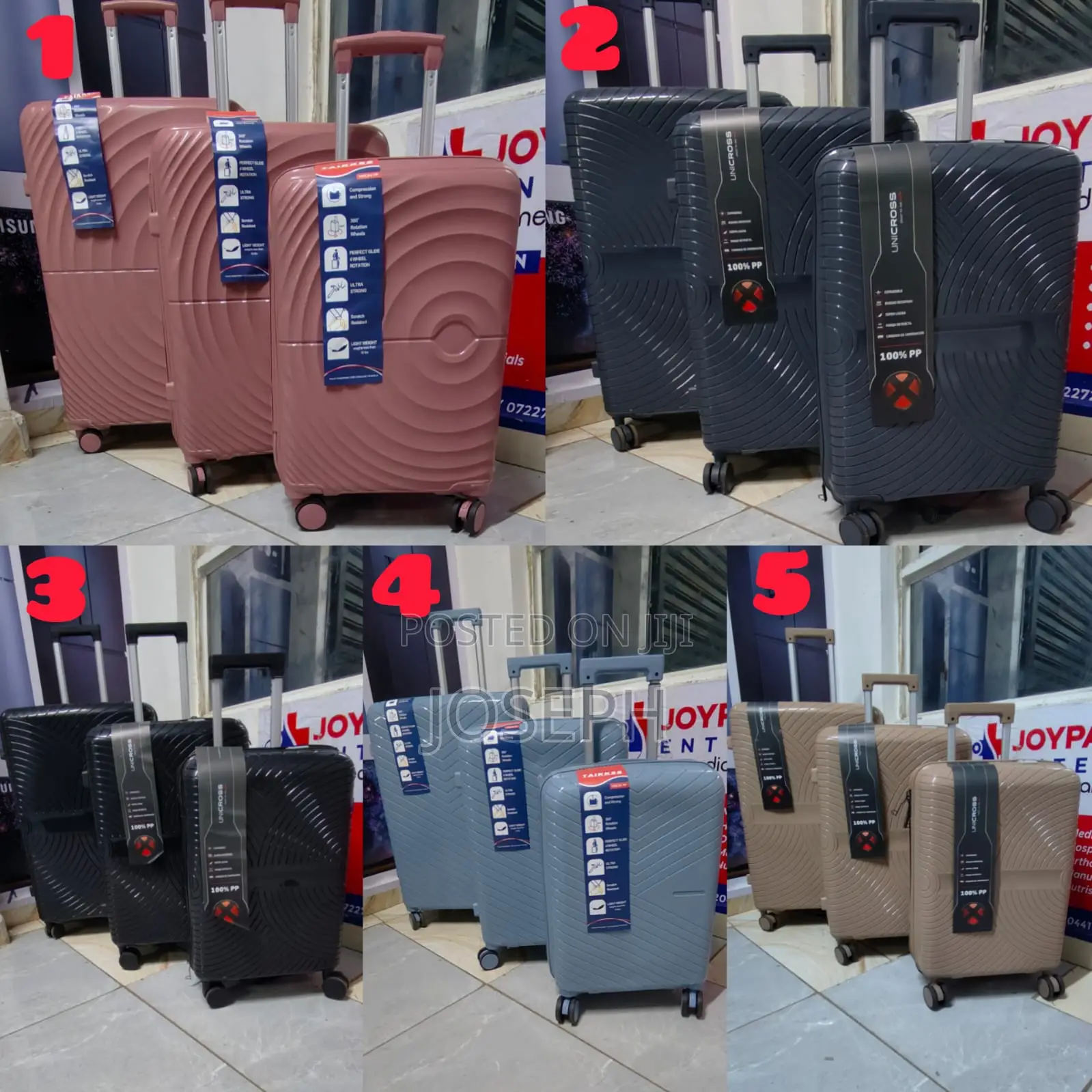 Unbreakable Rubber Suitcase Pp 3-in -1 Suitcase Set