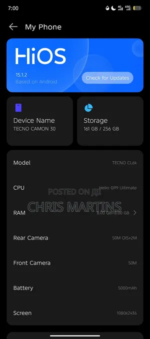 Tecno Camon 30 5G 256 GB Gray