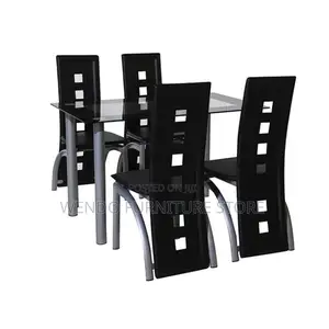 Dining Set; Six Seaters Dining Set With Glass Table