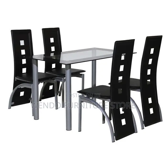 Dining Set; Six Seaters Dining Set With Glass Table