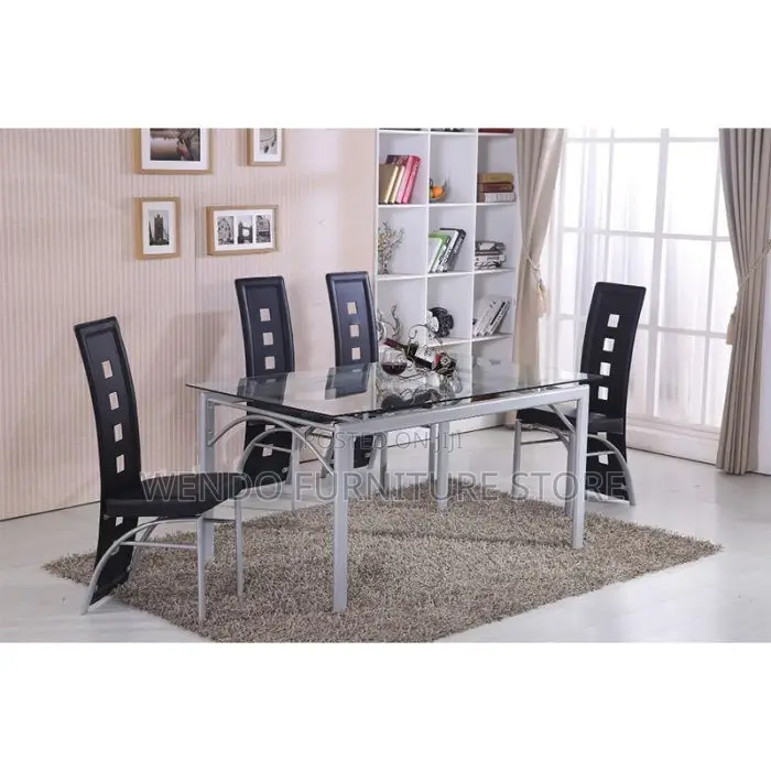 Dining Set; Six Seaters Dining Set With Glass Table