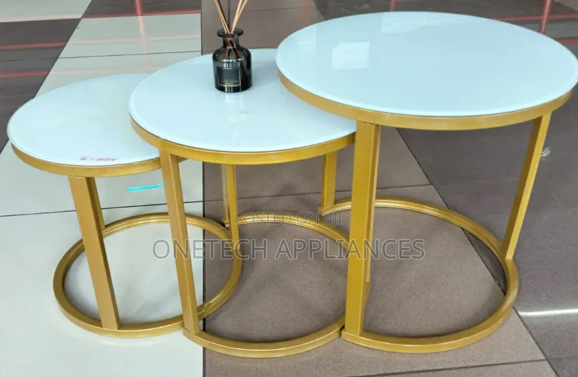 Nesting Tables 3in1 With Tempered Glass Top for Small Spaces