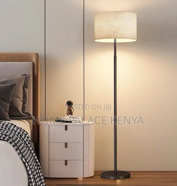 Floor Lamp: Nordic Style Floor Lamp With Fabric Shade