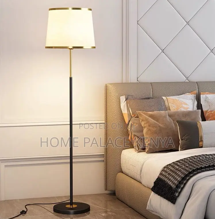 Floor Lamp: Nordic Style Floor Lamp With Fabric Shade