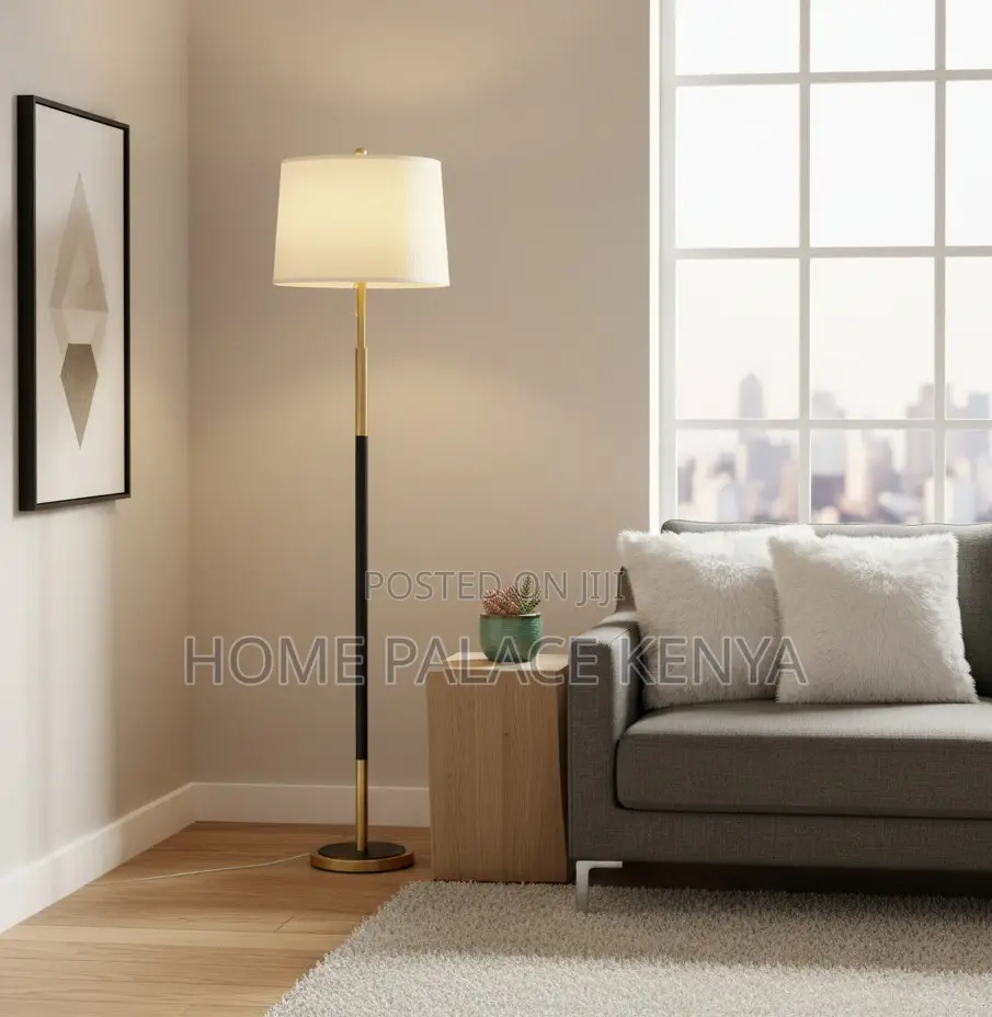 Floor Lamp: Nordic Style Floor Lamp With Fabric Shade