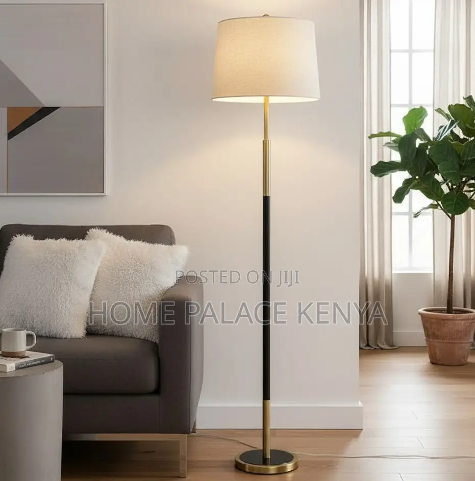 Floor Lamp: Nordic Style Floor Lamp With Fabric Shade